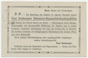 Postal stationery Switzerland 1908 Kephir pastilles - Mushroom - Alpine milk