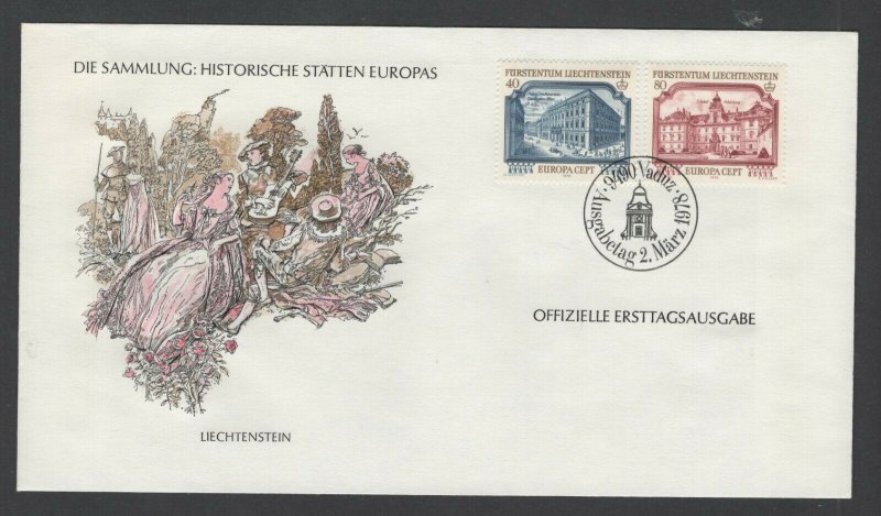 Liechtenstein #636-37  (1978 Europa set) on  unaddressed Franklin FDC