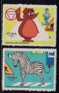 CUBA  Scott # 1568-69  1970 Road Safety Week Unused  Scv  $ 2.20