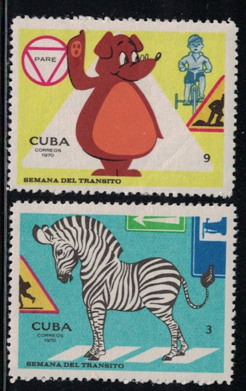 CUBA  Scott # 1568-69  1970 Road Safety Week Unused  Scv  $ 2.20