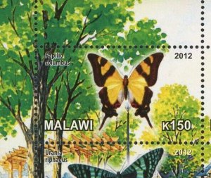 Malawi Butterfly Flower Insect Nature House Souvenir Sheet of 6 Stamps Mint NH