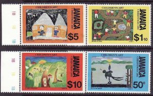 Jamaica-Sc#760-3- id9-unused NH set-Christmas-Children's Art-1991-