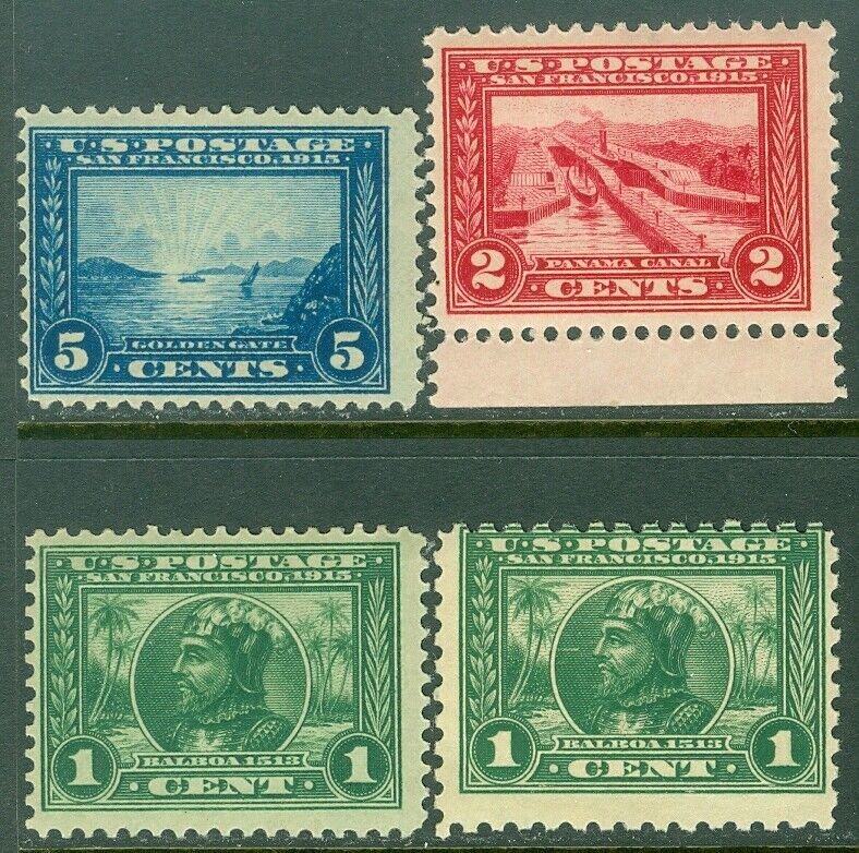 EDW1949SELL : USA 1913-14 Sc #397-99, 401 All Mint Original Gum Hinged. Cat $121