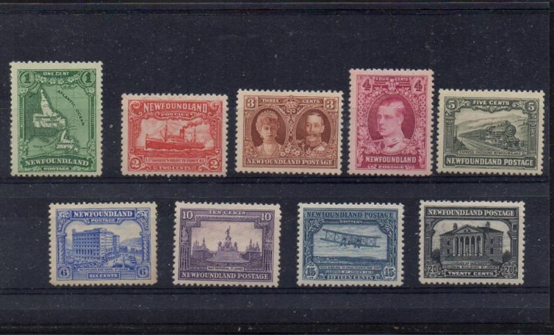 Newfoundland Sc 163-71 1929 Reengraved Publicity stamps mint