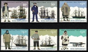 ROSS DEPENDENCY 1995 Antarctic Explorers; Scott L31-36, SG 32-37; MNH