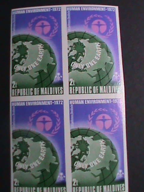 MALDIVE ISLAND 1972-SC#412 UN CONFERENCE ON HUMAN ENVIRONMENT  MNH BLOCK VF