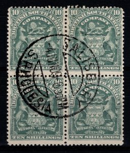 Rhodesia 1898 Arms of BSA Company, 10s Block [Used]