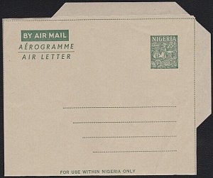 NIGERIA 3d Carver aerogramme -  unused.....................................B1992