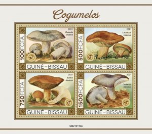 Guinea-Bissau - 2021 Mushrooms, Slimy Milkcap - 4 Stamp Sheet - GB210110a 