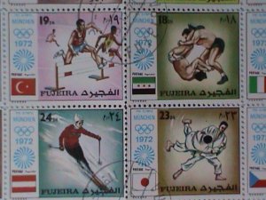 ​FUJEIRA-1972 OLYMPIC GAMES MUNCHUNE'72   CTO FULL SET SHEET-VF  CTO FULL SET