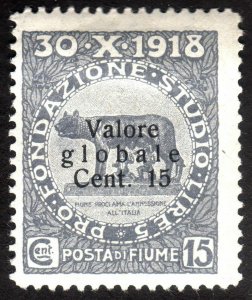 1919, Fiume 15c, MH, Sc 75