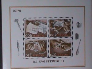 ​NORWAY-1991-SC#1998 INTERNATIONAL STAMP DAY- HAND ENGRAVING MNH S/S VERY FINE