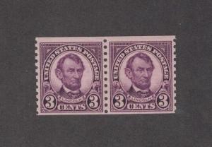 Scott 600 - Lincoln. 3 Cent. Coil Pair. MNH. OG.     #02 600