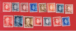 Norway #310-324  VF used  Haakon Vll   Free S/H