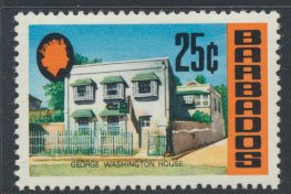 Barbados  SG 409a SC# 338 MH Glazed PaperGeorge Washington House 1971 see scan