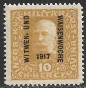 BOSNIA AND HERZEGOVINA 1917 10h Widows & Orphans Fund Semi Postal Sc B11 MNH