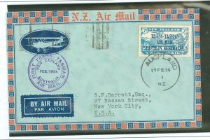 New Zealand C5 1934 airmail cover to New York, back cancel Sydney 2/17/34 (xv is for used off cover)