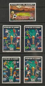 Dahomey #C209-C213 VF MNH - 1974 35fr to 300fr Soccer