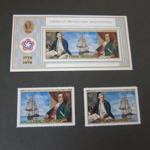 Cook Islands 1976 Captain Cook Sc 445-46 ,447 set MNH