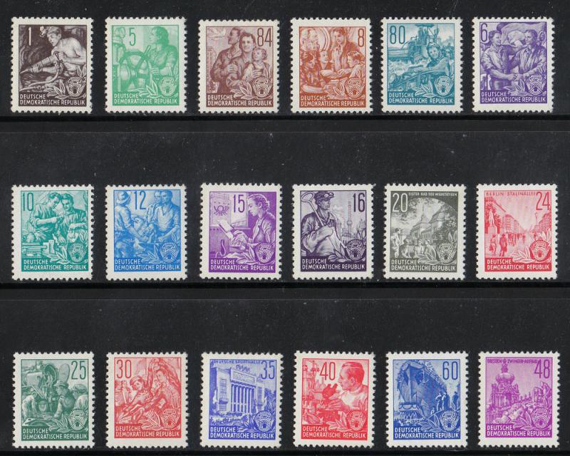 Germany DDR Scott #155-171 MH