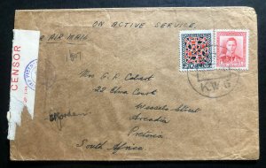 1944 New Zealand Military Post Office Censored Cover To Pretoria South Africa