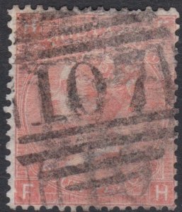 Great Britain Sg94 4d Vermilion Pl 7 Used Cv £130   FH