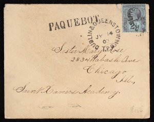 IRELAND 1900 QV Shipmail Paquebot cover. To USA. 