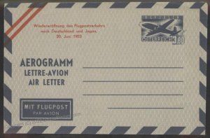 Austria Michel LF1 Airmail Aerogram Cover Unused G107964