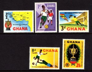 Ghana #61-65 MNH 1959 West Africa Football Competition (Soccer) complete set