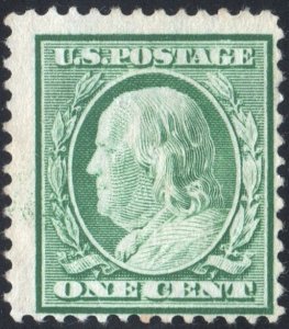 SC#374 1¢ Franklin Single (1910) Used