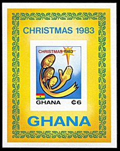 Ghana 857, MNH imperf., Christmas 1983 souvenir sheet