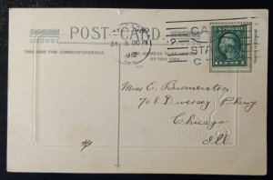 US Scott #405 Postal Cover  / Post Card Dec 1912 Chicago IL