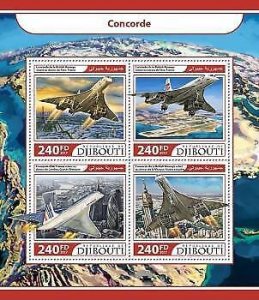 2017 Djibouti Mnh Concorde. Michel Code: 1618-1621  |  Scott Code: 1155