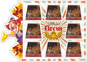 Stamps. Art. Circus 6 sheet perforated 2022 year Cabo Verde NEW