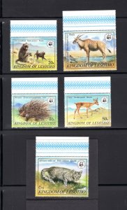 Lesotho SC #351-355  VF, Mint (NH), African Animals, CV $28.00 ..... 3470018