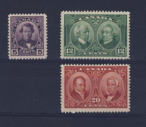 3x Canada Stamp MH Set #146-5c F/VF #147-12c VF & #148-20c F Guide Value= $35.00