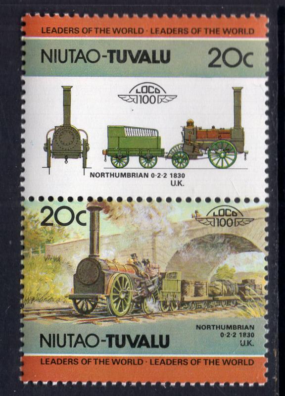 Tuvalu Niutao 12 Trains MNH VF