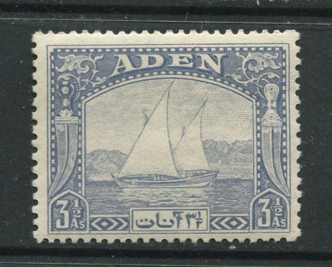 ADEN - Scott 7 - Dhow Issue - 1937- MLH - Single 3.1/2a Stamp