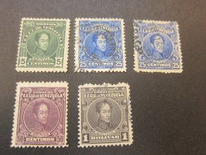 Venezuela 1915 Sc 259,263,261a,265,268 FU