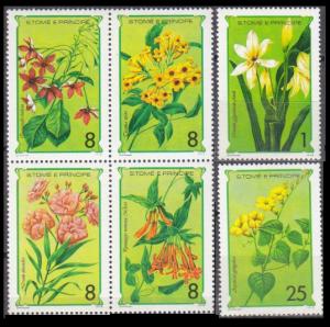 1979 Sao Tome and Principe 568-573 Flowers 13,20 €