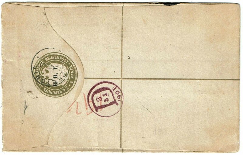 Transvaal 1901 Pretoria cancel on registry envelope to the U.S., censored