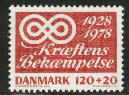 DENMARK  Scott B57 MNH** semipostal  cancer stamp 1978