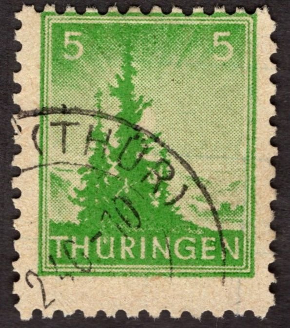 1946, Germany, Thuringia 5pf, Used, Sc 16N3