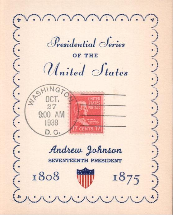 #822 Andrew Johnson Bernet-Reid FDC