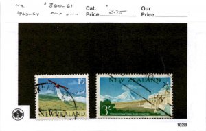 New Zealand, Postage Stamp, #360-361 Used, 1963 Airplane (AD)