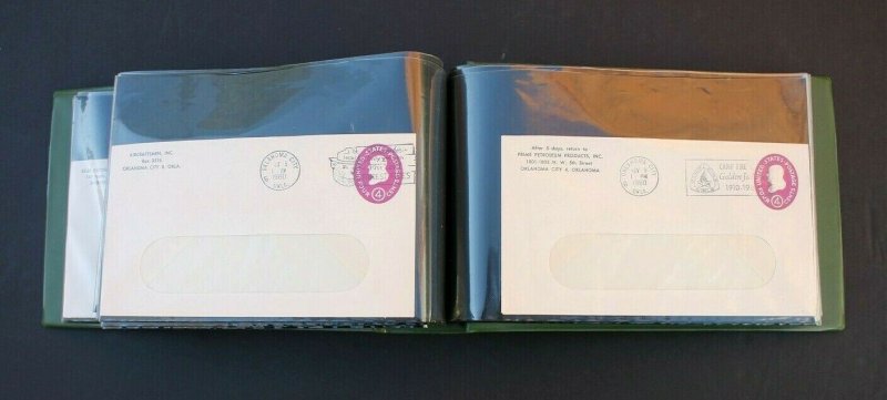 US Stamp Collection 60 Vintage Slogan Cancel Covers in Excellent Album