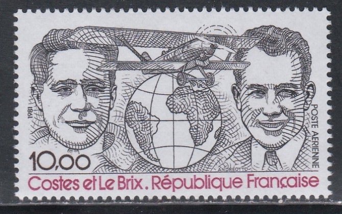 France # C54, Bregut & Biplane, Mint NH, 1/2 Cat.