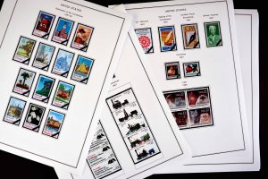 COLOR PRINTED U.S.A. 1966-1990 STAMP ALBUM PAGES (111 illustrated pages)