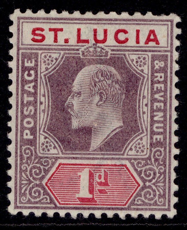 ST. LUCIA EDVII SG66, 1d dull purple & carmine, M MINT.