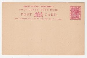 GOLD COAST, Postal Card, c1890 QV 1d. Carmine, unused.